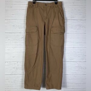 Duluth Trading Cargo Heavy Canvas Pants Mens 33X32 Work Utility 3237-15 Brown